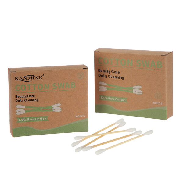 Biodegradable Paper Box Bamboo Cotton Swabs 100/200 Count - Image 6