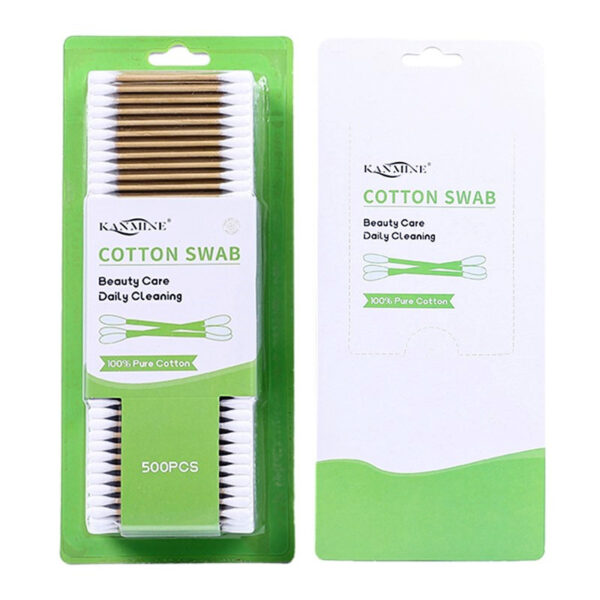 Brown Paper Stick Cotton Swabs with Blister Card Packaging (500/600 Count) - Image 4