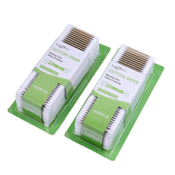 Brown Paper Stick Cotton Swabs with Blister Card Packaging (500/600 Count) - Image 2