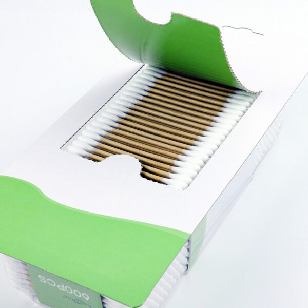 Brown Paper Stick Cotton Swabs with Blister Card Packaging (500/600 Count) - Image 6