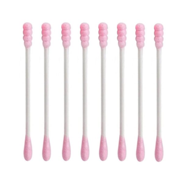 Pink Spiral Tip Paper Stick Cotton Swabs 200 Count in Plastic Canister - Image 2
