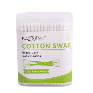 Double Spiral Tip Paper Stick Baby Cotton Swabs 200 Count in Plastic Canister