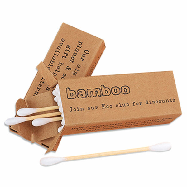 Portable Paper Box 20 Count Bamboo Cotton Swabs for Travel/Hotel - Image 2