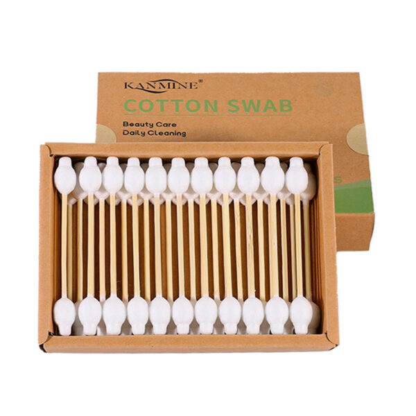 Safety Tip Bamboo Cotton Swabs 33 Count in Drawer Box - Image 2