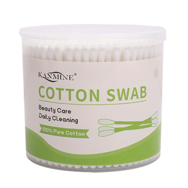 Plastic Stick Cotton Swabs in Custom Label Plastic Canister (300 Count) - Image 3