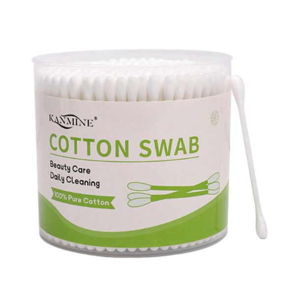 Plastic Stick Cotton Swabs in Custom Label Plastic Canister (300 Count) - Image 2