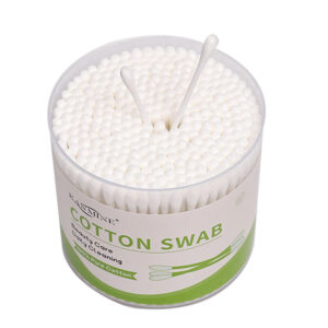 Plastic Stick Cotton Swabs in Custom Label Plastic Canister (300 Count)