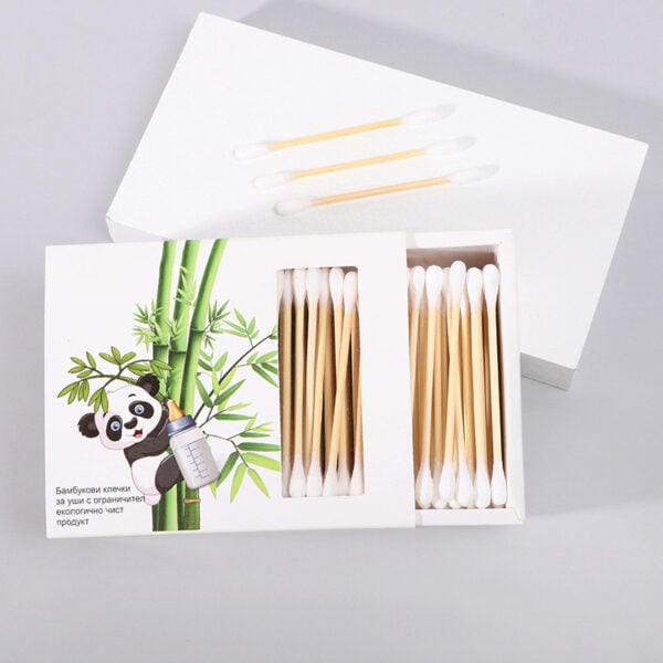 Biodegradable Paper Box Bamboo Cotton Swabs 200/300 Count - Image 2