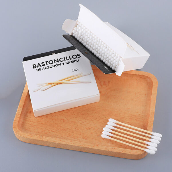 Biodegradable Paper Box Packaging Bamboo Stick Cotton Swabs 100 Count - Image 3