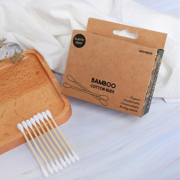 Biodegradable Bamboo Stick Cotton Swabs 200 Count - Image 3