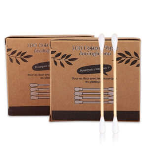 Biodegradable Bamboo Stick Cotton Swabs 100 Count