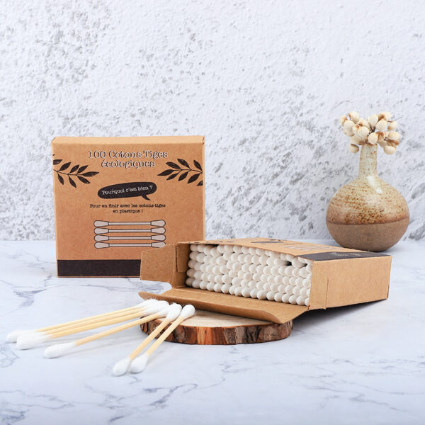 Biodegradable Bamboo Stick Cotton Swabs 100 Count - Image 6