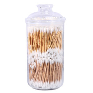 Glass Jar Packaging Bamboo Cotton Swabs 800-1000 Count
