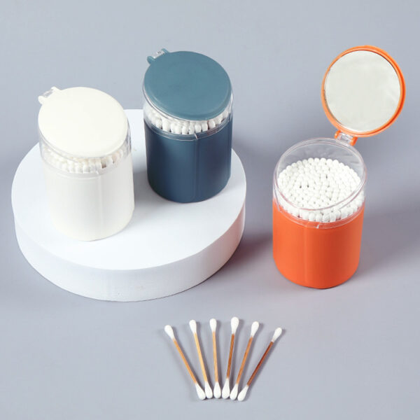 Mirror Lid Plastic Box Carbonized Bamboo Stick Cotton Swabs 100 Count - Image 8