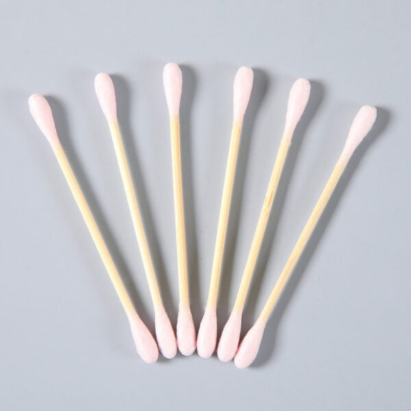 Colorful Tip Bamboo Cotton Swabs 100 Count in Zip Bag - Image 3