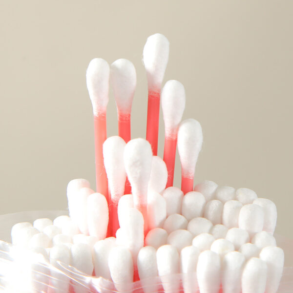 Colorful Plastic Stick Cotton Swabs 100 Count in Zip Bag - Image 2
