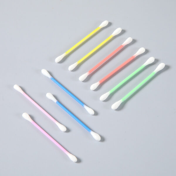 Colorful Plastic Stick Cotton Swabs 100 Count in Plastick Canister - Image 6