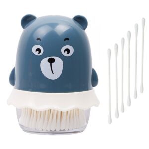 Cute Bear Plastic Box Packaging Paper Thin Stick Baby Cotton Swabs 200 Count