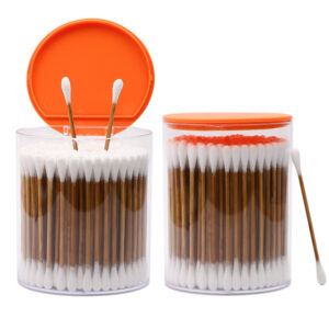 Plastic Box Packaging Carbonized Bamboo Stick Cotton Swabs 200 Count