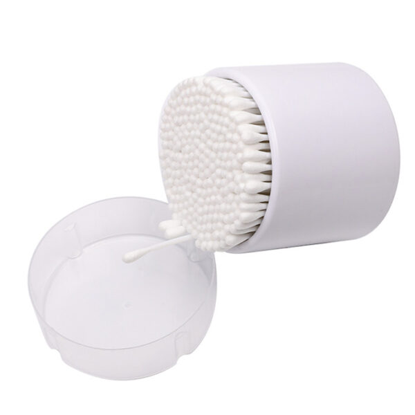 Custom Paper Canister with Clear Lid 250 Count Plastic Stick Cotton Swabs - Image 8