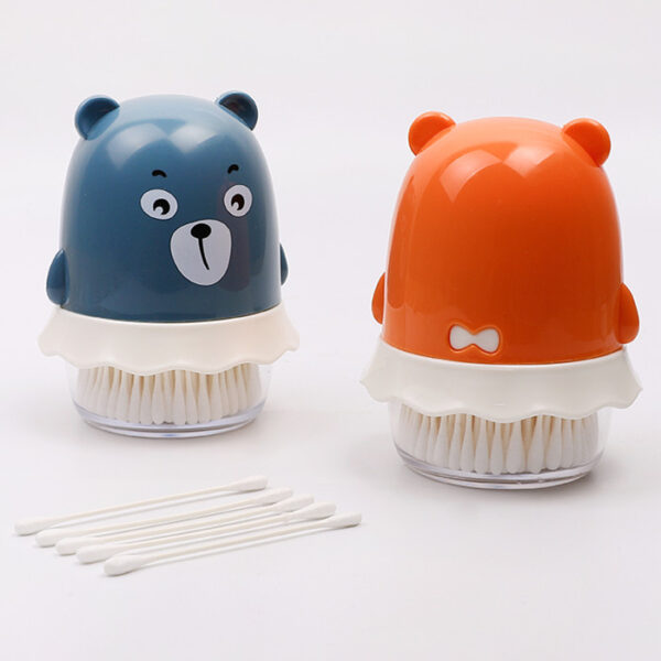 Cute Bear Plastic Box Packaging Paper Thin Stick Baby Cotton Swabs 200 Count - Image 6