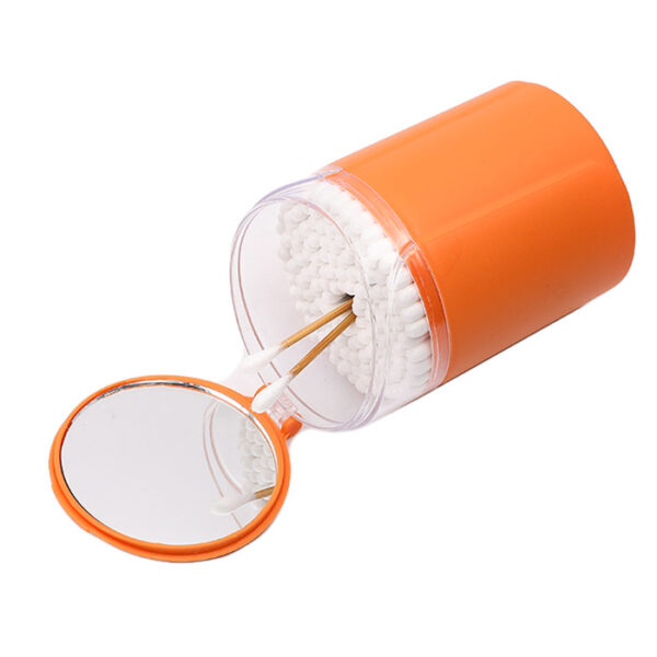 Mirror Lid Plastic Box Carbonized Bamboo Stick Cotton Swabs 100 Count - Image 3