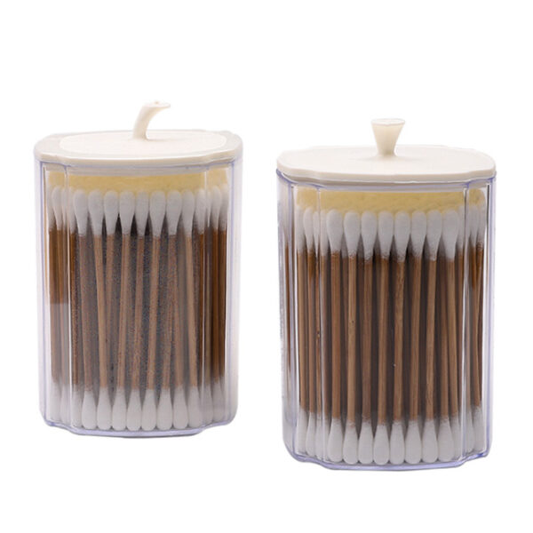 Pumpkin Stem Lid Plastic Box Carbonized Bamboo Stick Cotton Swabs 100 Count - Image 2
