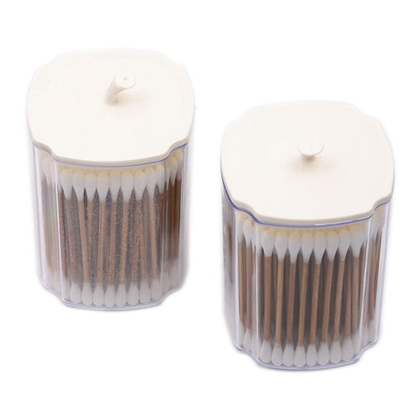 Pumpkin Stem Lid Plastic Box Carbonized Bamboo Stick Cotton Swabs 100 Count - Image 5