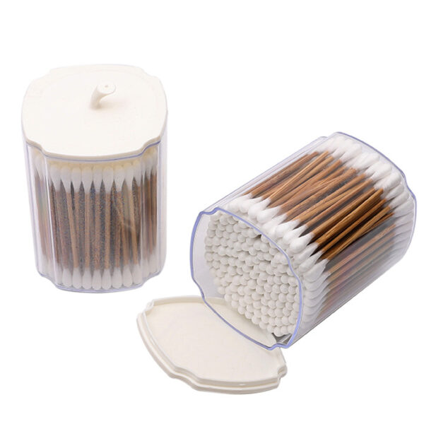 Pumpkin Stem Lid Plastic Box Carbonized Bamboo Stick Cotton Swabs 100 Count - Image 7