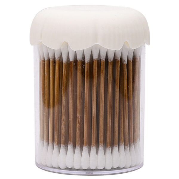 Carbonized Bamboo Stick Cotton Swabs 100 Count in Plastic Canister - Image 8