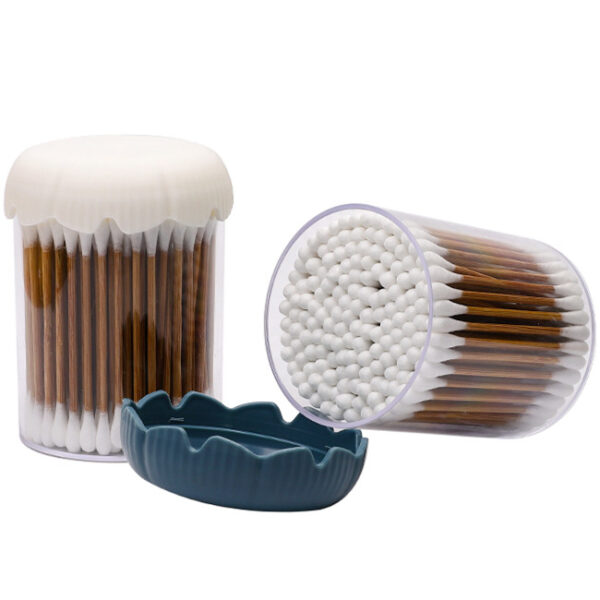 Carbonized Bamboo Stick Cotton Swabs 100 Count in Plastic Canister - Image 4