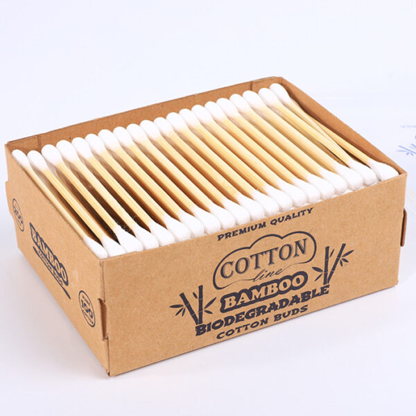 Clear Lid Paper Box Packaging 200 Count Bamboo Stick Cotton Swabs - Image 5