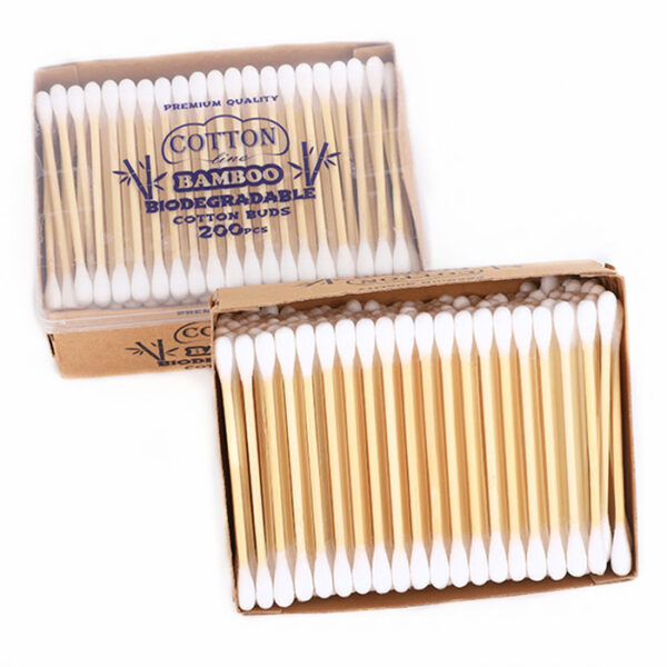 Clear Lid Paper Box Packaging 200 Count Bamboo Stick Cotton Swabs - Image 4