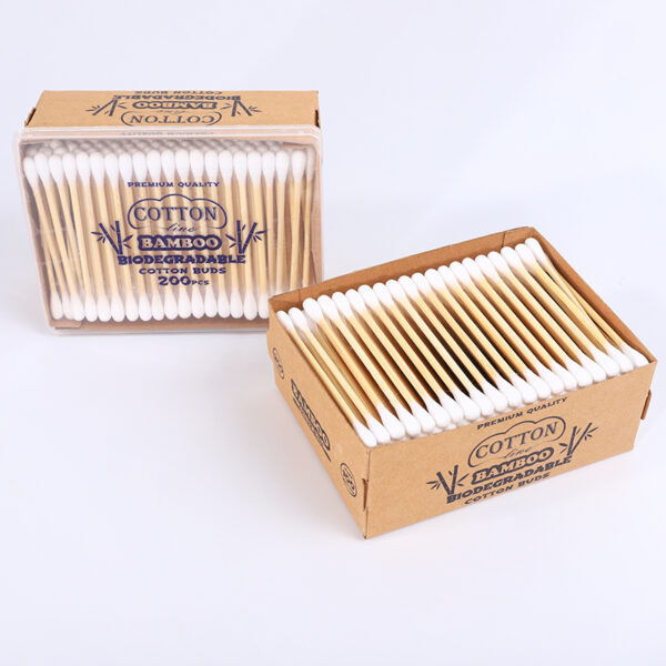 Clear Lid Paper Box Packaging 200 Count Bamboo Stick Cotton Swabs - Image 6