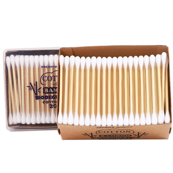 Clear Lid Paper Box Packaging 200 Count Bamboo Stick Cotton Swabs - Image 2