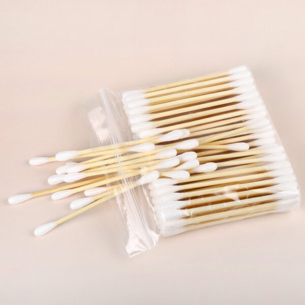 100 Count Zip Bag Bamboo Cotton Swabs - Image 3