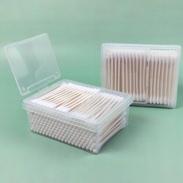 Paper Stick Cotton Swabs 200 Count in Plastic Box with Window Opening - Image 6