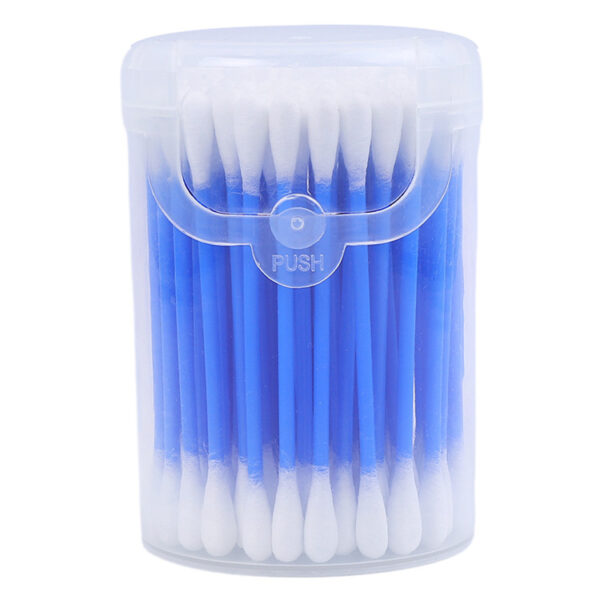 Colorful Plastic Stick Cotton Swabs 100 Count in Plastick Canister - Image 4
