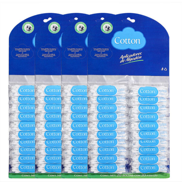 Custom Bamboo Cotton Swabs in Small Packs Attached to Cardboard (20 pcs/pack, 20 packs) - Image 7