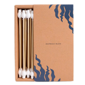 6 inch Long Bamboo Stick Safety Tip Cotton Swabs 33 Count in Drawer Box
