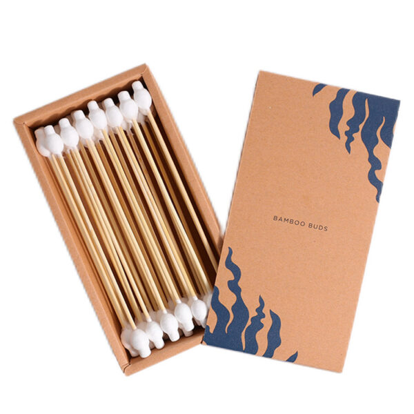 6 inch Long Bamboo Stick Safety Tip Cotton Swabs 33 Count in Drawer Box - Image 3