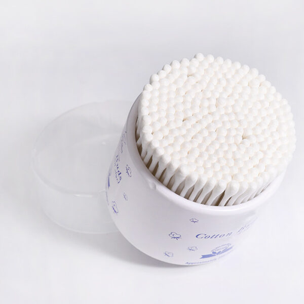 Custom Paper Canister with Clear Lid 250 Count Plastic Stick Cotton Swabs - Image 5