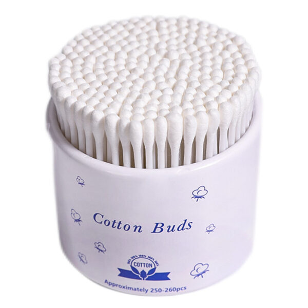 Custom Paper Canister with Clear Lid 250 Count Plastic Stick Cotton Swabs - Image 4