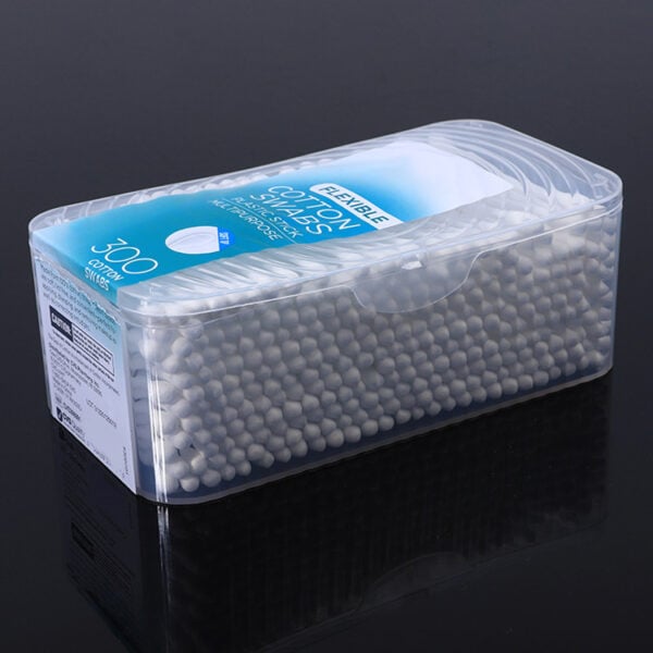 Custom Plastic Box 300 Count Plastic Stick Cotton Swabs - Image 2