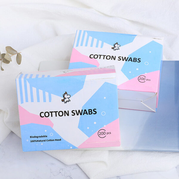 Custom Tear-open Paper Box Bamboo Stick Cotton Swabs 100/200/300 Count - Image 7