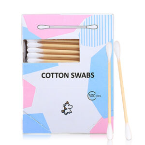 Custom Tear-open Paper Box Bamboo Stick Cotton Swabs 100/200/300 Count