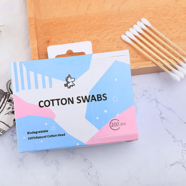 Custom Tear-open Paper Box Bamboo Stick Cotton Swabs 100/200/300 Count - Image 6