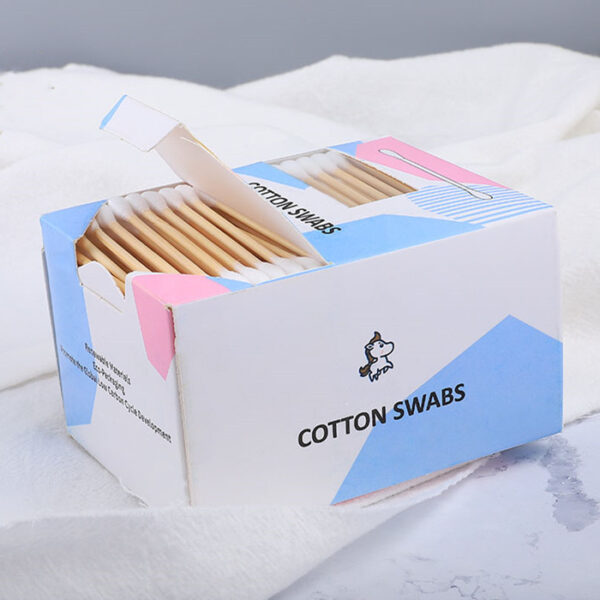 Custom Tear-open Paper Box Bamboo Stick Cotton Swabs 100/200/300 Count - Image 3