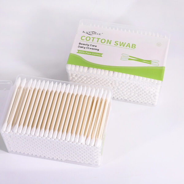 Pointed/Spiral Tip Paper Cotton Swabs in Plastic Box (100/200/300 Count ) - Image 2