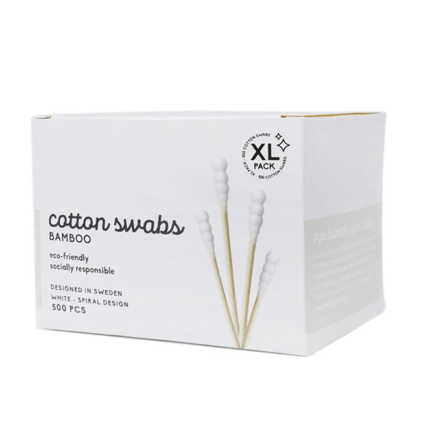Biodegradable Paper Box 500 Count Spiral Tip Bamboo Stick Cotton Swabs - Image 5